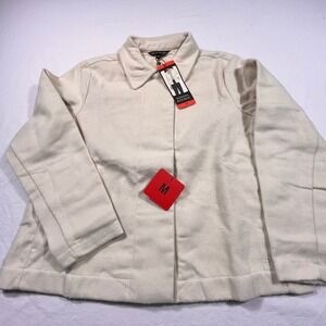 Banana Republic Shirt Jacket Cream Solid Button Front Women's Medium Shacket New